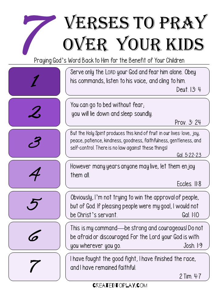 7 Verses to Pray Over Your Children - Created to Play