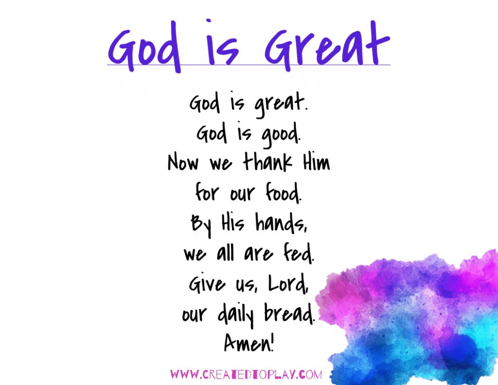 God is Great table grace for children