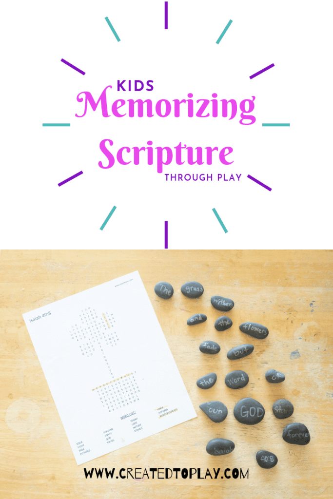 Kids Memorizing Scripture through play
