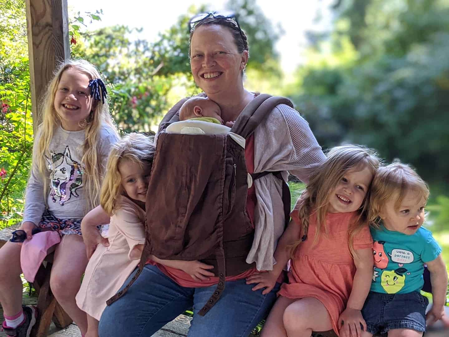 Joy with 5 children