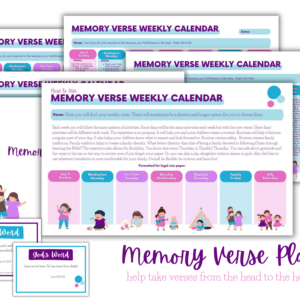 Memory Verse Weekly Calendar of Activities (love)