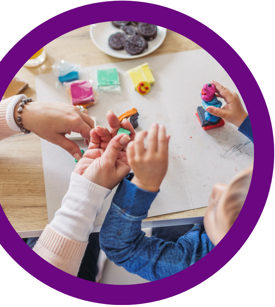 Child playing with playdough